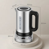 HOMCOM Electric Kettle, 1.7L, Fast Boil, 3kW Water Kettle with UK Strix Thermostat, Keep Warm Function, LCD Base, Silver Tone