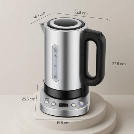 HOMCOM Electric Kettle, 1.7L, Fast Boil, 3kW Water Kettle with UK Strix Thermostat, Keep Warm Function, LCD Base, Silver Tone