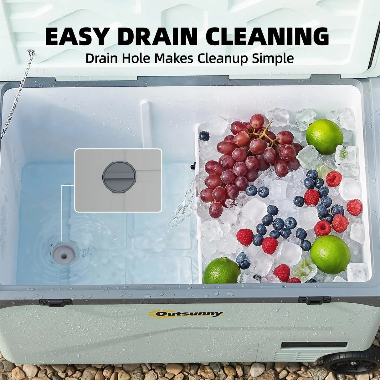 Outsunny 42.5L Compressor Car Fridge Freezer, Camping Refrigerator with App Control, 20C-20C