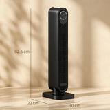 HOMCOM 2000W Ceramic Electric Heater with Fan, Timer, Oscillation - Black