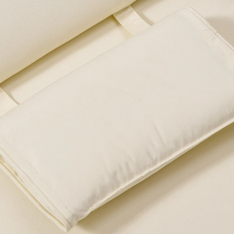 Outsunny Garden Sun Lounger Cushion Replacement Soft Sunbed Reclining Chair Relaxer Pad with Pillow, Cushion ONLY - Cream White
