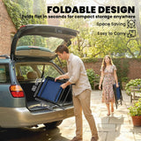 Outsunny Folding Garden Chairs Set of 4, Foldable Garden Dining Chairs with High Back, Armrests, Texteline Seat, Navy Blue