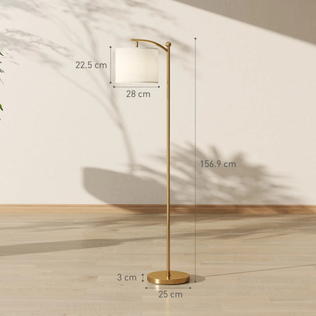 HOMCOM LED Floor Lamp with Remote Control - Gold Tone