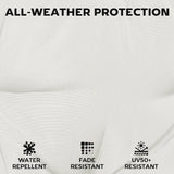 Outsunny Set of 6 Outdoor Seat Cushions with Machine Washable Cover, Water Repellent Seat Cushions Cream White