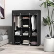 HOMCOM Fabric Wardrobe, with Rails and Shelves - Black