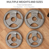 HOMCOM Set of 4 Weight Plate for 2 inch/5cm hole Dumbbell Handle Bar 15kg Dumbbell Plates Barbell Weight 2 x 5kg, 2 x 2.5kg