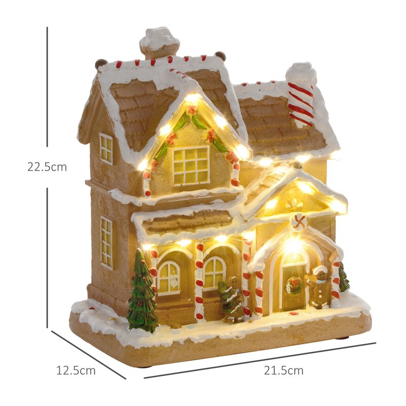 HOMCOM Gingerbread House Light & Music Christmas Decoration