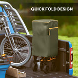Outsunny Double Decker Folding Festival Trolley on Wheels, 200KG & 350L Capacity Collapsible Wagon Festival Trolley Cart with 134cm Extended for Camping Sports Shopping Garden and Beach, Grey