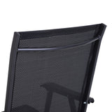 Outsunny Set of Six Folding Garden Chairs - Black