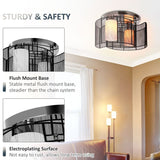 HOMCOM Modern Design Mini Style Flush Mount Ceiling Light Mount with Flush Metal Finish Chandelier for Hallway, Dining Room, Living Room