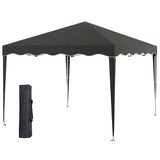 Outsunny 3 x 3cm Adjustable Height Pop-Up Gazebo, with Bag - Grey