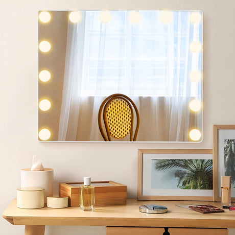 Hollywood Vanity Mirror with 3 Lighting Modes and Adjustable Brightness-White