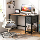 48/55-Inch Home Office Desk with 2 Drawers Hanging Hook-S