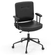 Home Office Small Desk Chair with Adjustable Height Wheels-Black