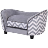 PawHut Dog Sofa Pet Couch for XS Dogs w/ Removable Sponge Padded Cushion - Grey