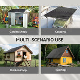 Outsunny Set of 12 Corrugated Steel Roof Sheet Panels - Black