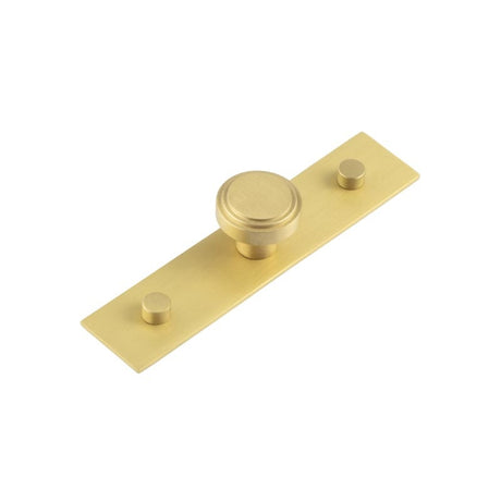 Cropley Cupboard Knobs 30mm Plain Backplate Satin Brass