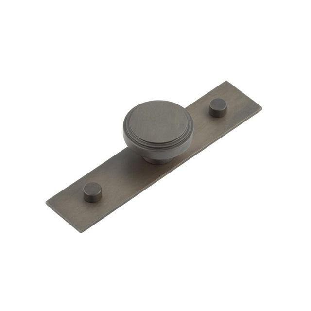 Cropley Cupboard Knobs 40mm Plain Backplate Dark Bronze