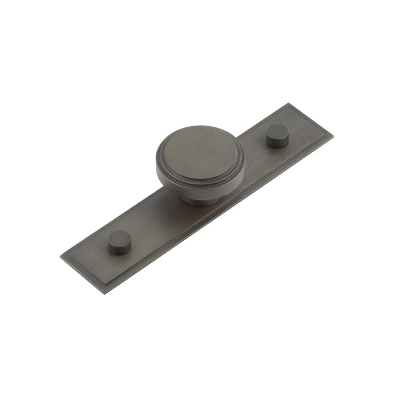 Cropley Cupboard Knobs 40mm Stepped Backplate Dark Bronze