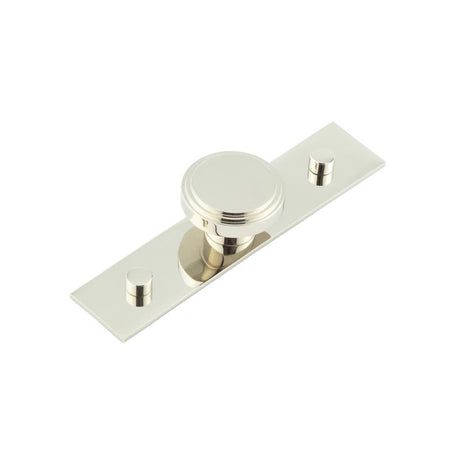 Cropley Cupboard Knobs 40mm Plain Backplate Polished Nickel