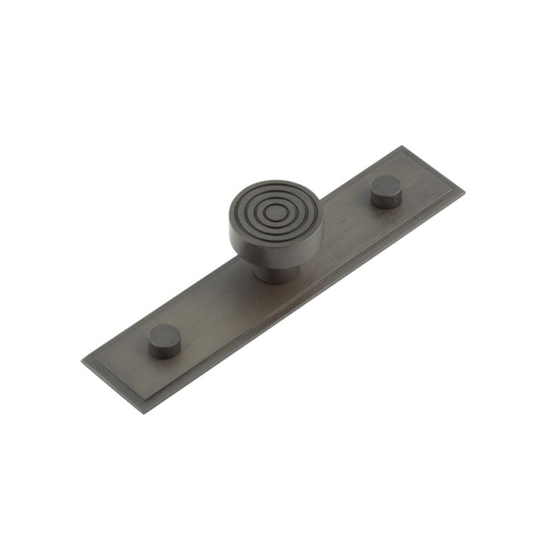 Murray Cupboard Knobs 30mm Stepped Backplate Dark Bronze