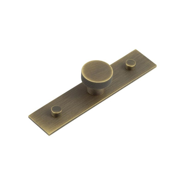 Wenlock Cupboard Knobs 30mm Plain Backplate Antique Brass