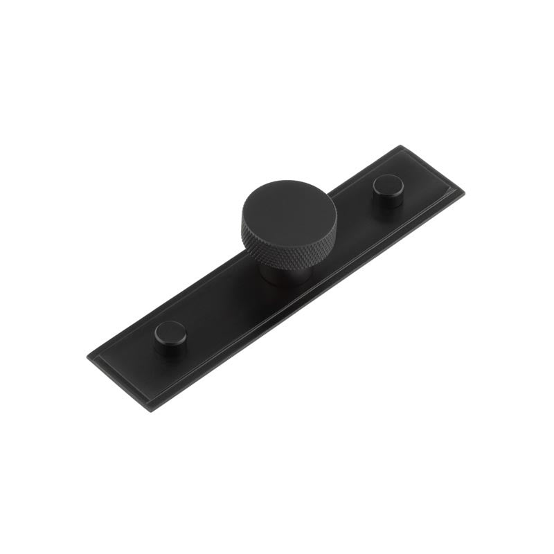 Wenlock Cupboard Knobs 30mm Stepped Backplate  Matt Black