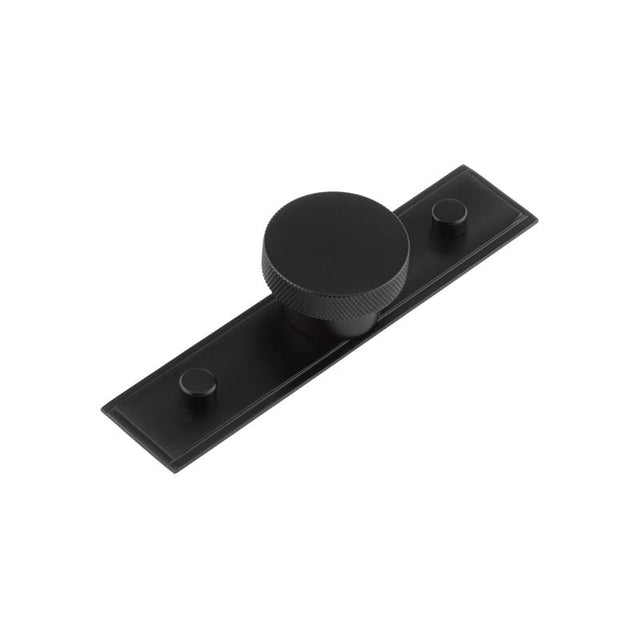 Wenlock Cupboard Knobs 40mm Stepped Backplate  Matt Black