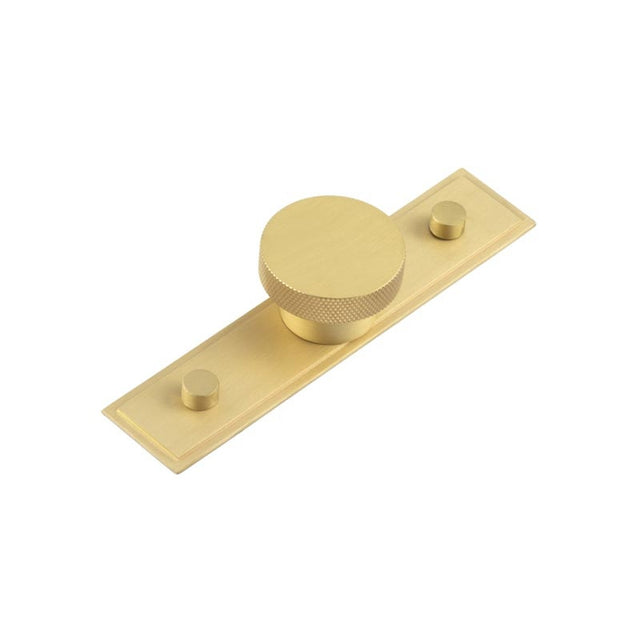 Wenlock Cupboard Knobs 40mm Stepped Backplate  Satin Brass