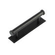 Hoxton Wenlock Cabinet Handles 96mm Ctrs Stepped Backplate Matt Black