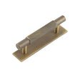 Hoxton Taplow Cabinet Handles 96mm Ctrs Plain Backplate Antique Brass