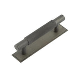Hoxton Taplow Cabinet Handles 96mm Ctrs Stepped Backplate Dark Bronze