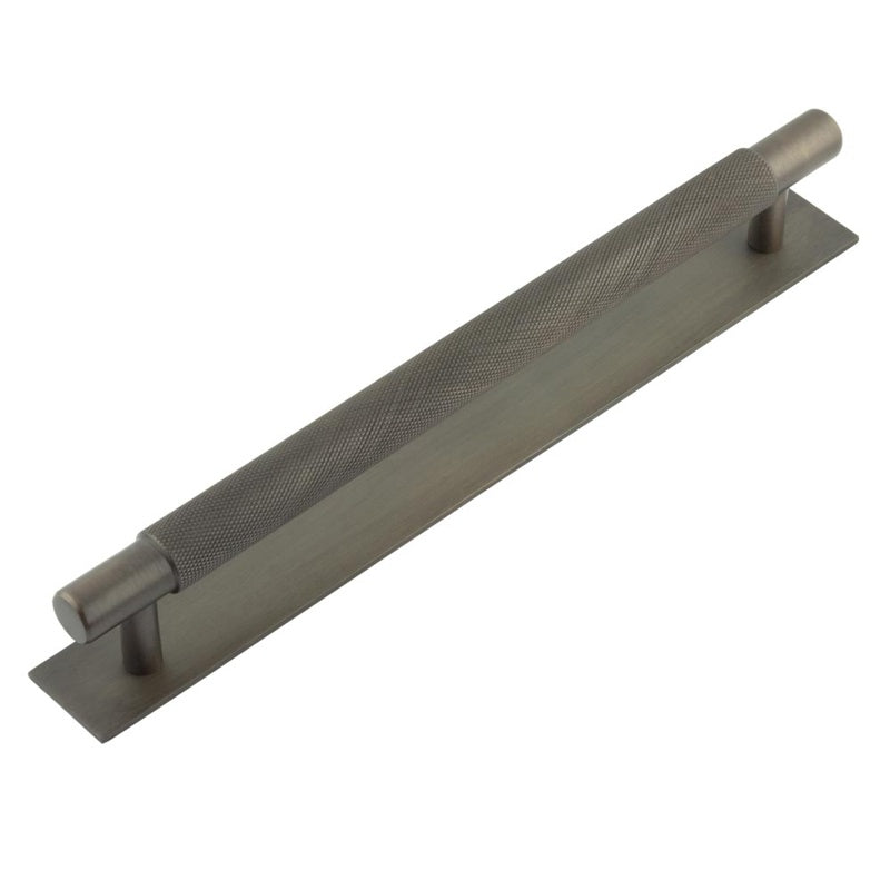 Hoxton Taplow Cabinet Handles 224mm Ctrs Plain Backplate Dark Bronze