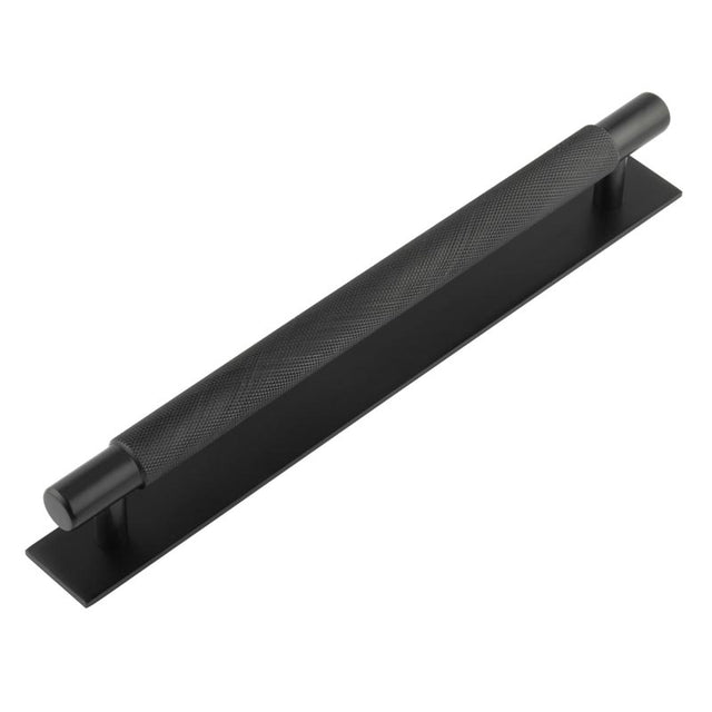 Hoxton Taplow Cabinet Handles 224mm Ctrs Plain Backplate Matt Black