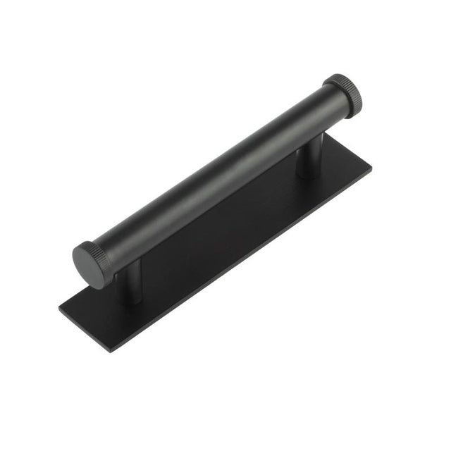 Hoxton Thaxted Cabinet Handles 96mm Ctrs Plain Backplate Matt Black