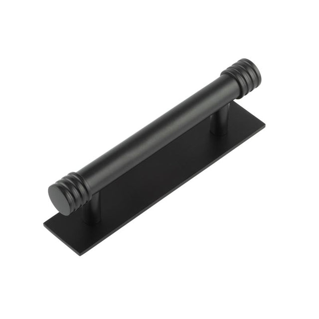 Hoxton Sturt Cabinet Handles 96mm Ctrs Plain Backplate Matt Black