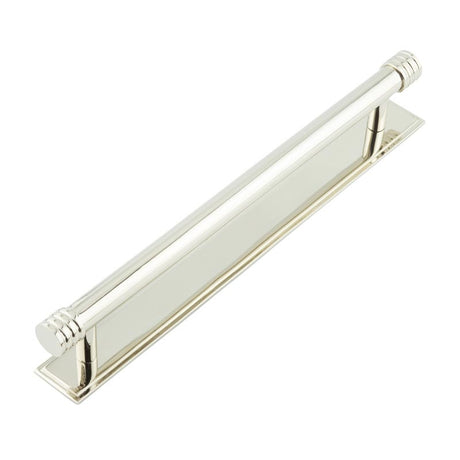 Hoxton Sturt Cabinet Handles 224mm Ctrs Stepped Backplate Polished Nickel