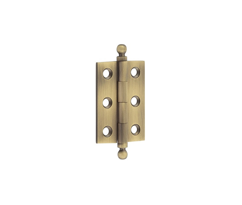 Hoxton Brass Finial Hinges 50x35mm Antique Brass