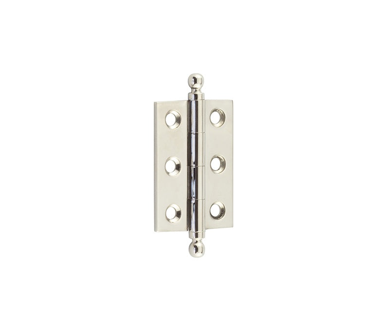 Hoxton Brass Finial Hinges 50x35mm Polished Nickel