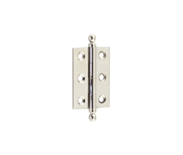 Hoxton Brass Finial Hinges 50x35mm Polished Nickel