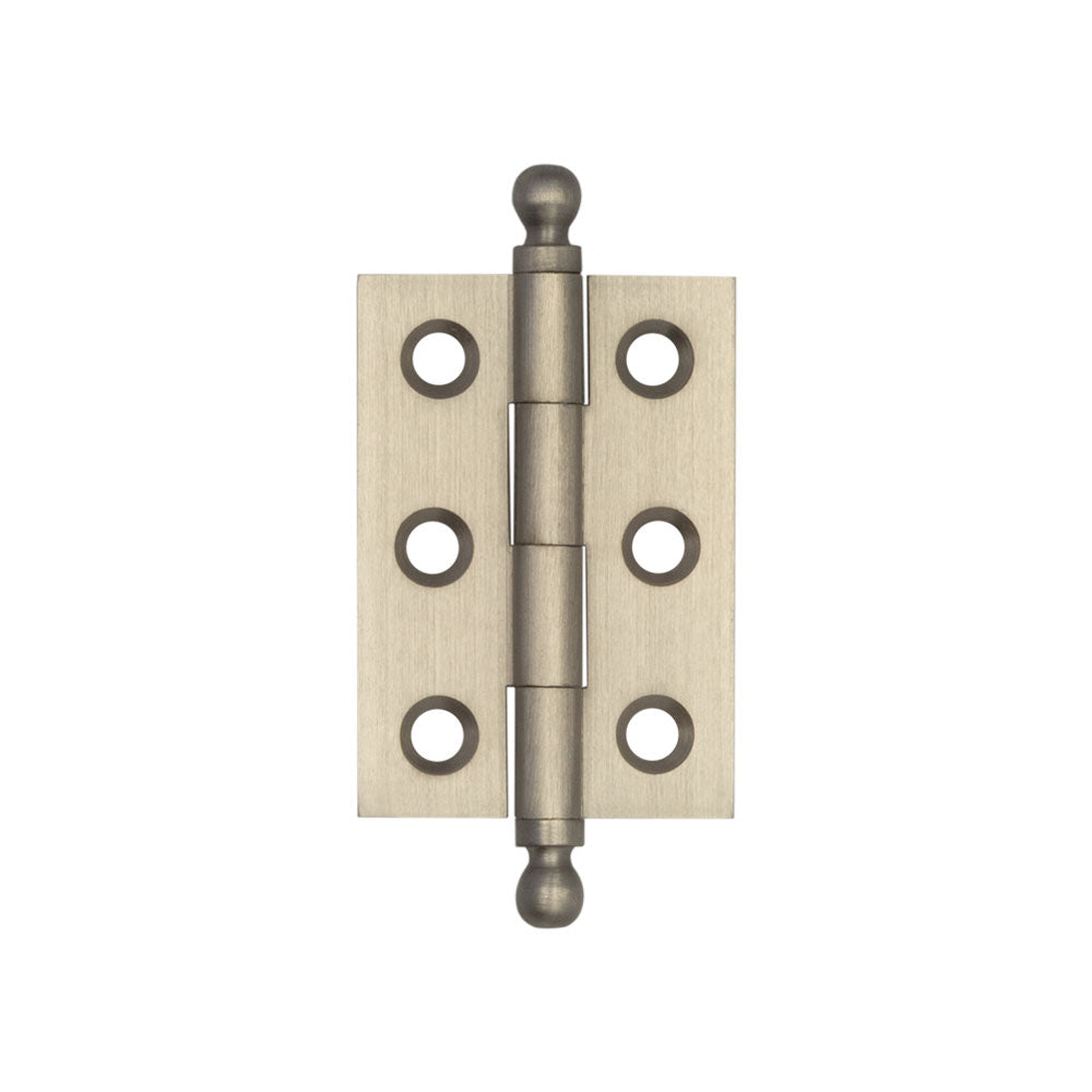 Hoxton Brass Finial Hinges 50x35mm Satin Nickel