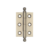 Hoxton Brass Finial Hinges 50x35mm Satin Nickel