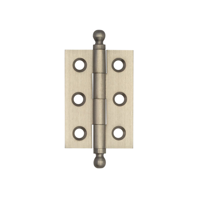 Hoxton Brass Finial Hinges 50x35mm Satin Nickel