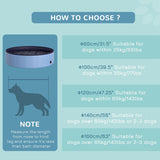PawHut Foldable Dog Paddling Pool Pet Cat Swimming Pool Indoor/Outdoor Collapsible Summer Bathing Tub Shower Tub Puppy Washer (Φ120 × 30H cm, Blue)