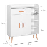 HOMCOM Sideboard, Side Cabinet, Floor Cupboard with Storage Drawer for Hallway, Kitchen, Bedroom, Living Room, White