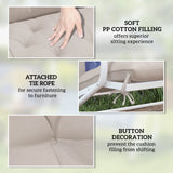 Outsunny Garden Bench Cushion, 2 Seater Swing Chair Cushion, Seat Pad with Ties for Indoor and Outdoor Use, 110 x 120 cm