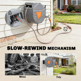 Outsunny Retractable Hose Reel Wall Mounted, 15+1.6m Garden Hose Pipe Reel with Auto Retraction, Self-Locking, Orange