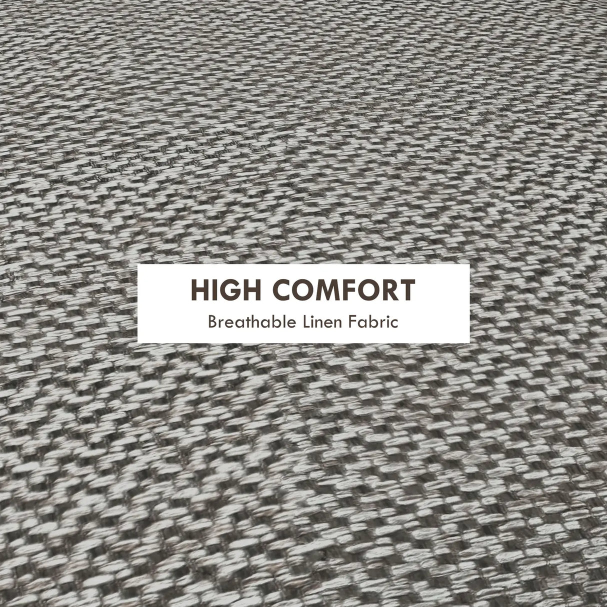 HOMCOM Round Linen-Look Storage Ottoman - Light Grey