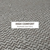 HOMCOM Round Linen-Look Storage Ottoman - Light Grey