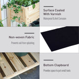 Outsunny Wooden Raised Plant Stand Outdoor Flower Bed Box with Clapboard 100 x 40 x 84cm